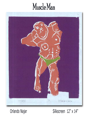 Orlando Najar, Muscle Man, silkscreen